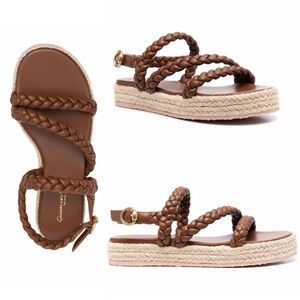 Gianvito Rossi Braided Leather Espadrille Platform Sandals 36.5 $895 (US 6.5)